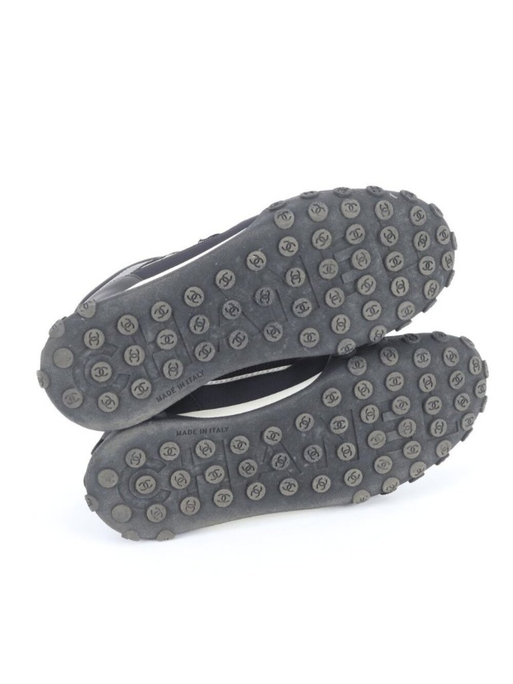 Chanel CC Logo Leather Low Cut Sneakers Lace Up Shoes Flat - Picture 6 of 8